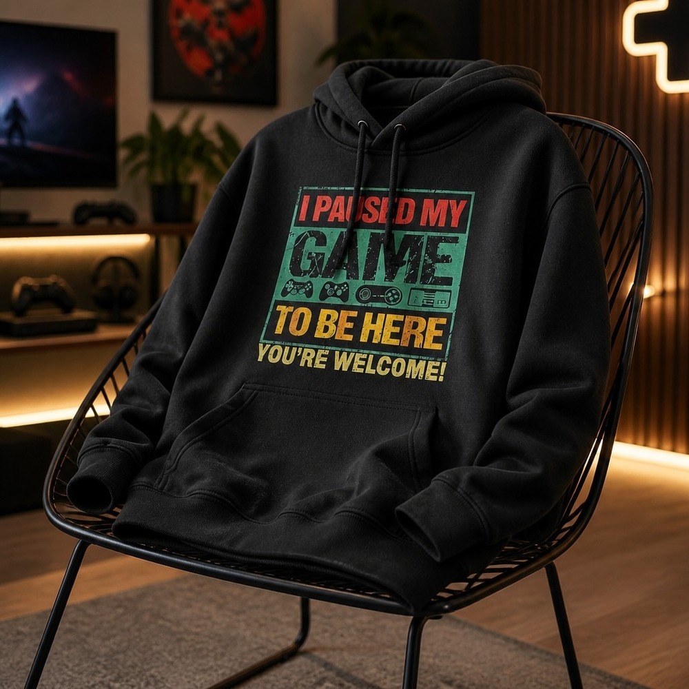 Port & Company 'I Paused My Game To Be Here' Hoodie MEDIUM